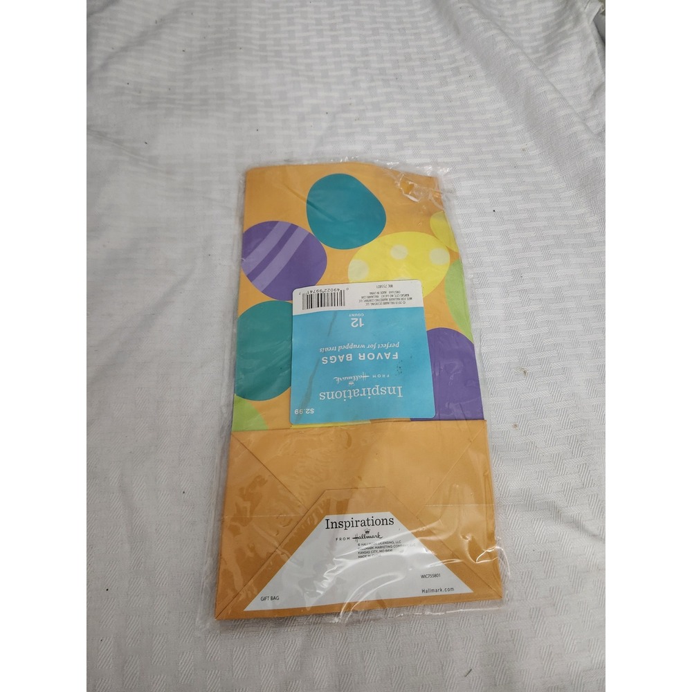 Hallmark Inspirations Easter Egg Favor Bags 12 Count Orange Teal Purple WIC75580